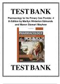 TEST BANK FOR Pharmacology for the Primary Care Provider  4th Edition by Marilyn Winterton Edmunds &comma; Maren Stewart Mayhew ISBN&colon;978-0323087902 ALL CHAPTERS COVERED YOUR ULTIMATE GUIDE 100&percnt; VERFIED A&plus; GRADE ASSURED&excl;&excl;&excl;&excl;&excl;&excl; NEW LATEST UPDATE&excl;&excl;&excl;&excl;&excl;&excl;&excl;