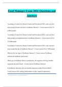 Food Manager Exam 2026 Questions and Answers