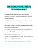 Food Manager Practice Exam 2026 Questions and Answers