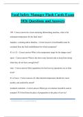 Food Safety Manager Flash Cards Exam 2026 Questions and Answers