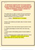ATI MEDSURG DIABETES MELITUS EXAM NEWEST  ACTUAL EXAM COMPLETE ALL 100 QUESTIONS AND  CORRECT DETAILED ANSWERS WITH RATIONALES  &lpar;VERIFIED ANSWERS&rpar; &vert;ALREADY GRADED A&plus;&vert;&vert;  NEWEST EXAM&excl;&excl;&excl; 