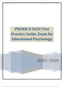 PRAXIS II 5624 Test Practice Guide&comma; Exam for Educational Psychology