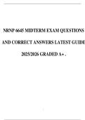 NRNP 6645 MIDTERM EXAM QUESTIONS AND CORRECT ANSWERS LATEST GUIDE 2025&sol;2026 GRADED A&plus; &period;