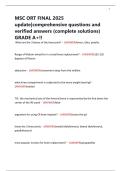 MSC ORT FINAL 2025 update&vert;comprehensive questions and verified answers &lpar;complete solutions&rpar; GRADE A&plus;&excl;&excl;