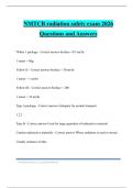 NMTCB radiation safety exam 2026 Questions and Answers