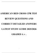 AMERICAN RED CROSS CPR TEST REVIEW QUESTIONS AND CORRECT DETAILED ANSWERS LATEST STUDY GUIDE 2025&sol;2026 GRADED A &plus; &period;