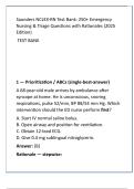 NCLEX-RN Test Bank&colon; Saunders Review &mdash; 250&plus; NGN MCQs on Emergency Nursing and Triage &lpar;ABCs&comma; Shock&comma; Burns&comma; Anaphylaxis&rpar;