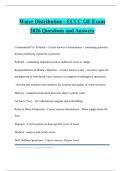 Water Distribution - ECCC GE Exam 2026 Questions and Answers
