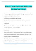 ACT&sol;SAT Prep Final Exam Review 2026 Questions and Answers