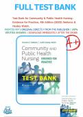 Test bank for Community & Public Health Nursing: Evidence for Practice, 4th Edition  by DeMarco & Healey-Walsh.|All 25 chapters covered.