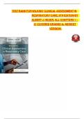 TEST BANK For Wilkins’ Clinical Assessment in Respiratory Care, 9th Edition by Albert J. Heuer, All Chapters 1 - 21, Complete Newest Version With Rationales