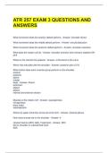 ATR 257 EXAM 3 QUESTIONS AND ANSWERS 