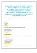 HFMA CSPR EXAM&sol; HFMA CSPR EXAM PREP  2025&sol;2026 WITH ACTUAL CORRECT  QUESTIONS AND VERIFIED DETAILED  ANSWERS &vert;FREQUENTLY TESTED  QUESTIONS AND SOLUTION&vert;ALREADY  GRADED A&plus;&vert;NEWEST&vert;BRAND NEW VERSION  &excl;&excl;&vert;GUARANTEED PASS