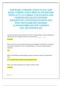 AFIP BASIC CERTIFICATION EXAM &sol;AFIP  BASIC CERIFICATION PREP EXAM 2025&sol;2026  WITH ACTUAL CORRECT QUESTIONS AND  VERIFIED DETAILED ANSWERS  &vert;FREQUENTLY TESTED QUESTIONS AND  SOLUTION&vert;ALREADY GRADED  A&plus;&vert;NEWEST&vert;BRAND NEW VERSION  &excl;&excl;&vert;GUARANTEED PASS 