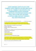 AFIP CERTIFICATION EXAM &sol;AFIP  CERIFICATION PREP EXAM 2025&sol;2026 WITH  ACTUAL CORRECT QUESTIONS AND  VERIFIED DETAILED ANSWERS  &vert;FREQUENTLY TESTED QUESTIONS AND  SOLUTION&vert;ALREADY GRADED  A&plus;&vert;NEWEST&vert;BRAND NEW VERSION  &excl;&excl;&vert;GUARANTEED PASS