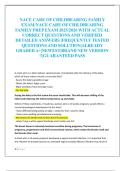 NACE CARE OF CHILDBEARING FAMILY  EXAM&sol;NACE CARE OF CHILDBEARING  FAMILY PREP EXAM 2025&sol;2026 WITH ACTUAL  CORRECT QUESTIONS AND VERIFIED  DETAILED ANSWERS &vert;FREQUENTLY TESTED  QUESTIONS AND SOLUTION&vert;ALREADY  GRADED A&plus;&vert;NEWEST&vert;BRAND NEW VERSION  &excl;&excl;&vert;GUARANTEE