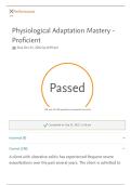ICHS NUR 2520&colon; Physiological Adaptation Mastery - Proficient &lpar;Questions and Answers&comma; Already Graded Pass 148 out 148&rpar; With Rationales