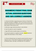 PARAMEDIC FISDAP FINAL EXAM ACTUAL 2025&sol;2026 QUESTIONS AND 100&percnt; CORRECT ANSWERS