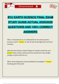 BYU EARTH SCIENCE FINAL EXAM STUDY GUIDE ACTUAL 2025&sol;2026 QUESTIONS AND 100&percnt; CORRECT ANSWERS