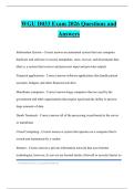 WGU D033 Exam 2026 Questions and Answers