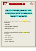 JMU BIO 140 LAB EXAM ACTUAL 2025&sol;2026 QUESTIONS AND 100&percnt; CORRECT ANSWERS