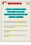 COB 487 L'HOSPITAL EXAM 2 CHAPTERS 7-10 ACTUAL 2025&sol;2026 QUESTIONS AND 100&percnt; CORRECT ANSWERS