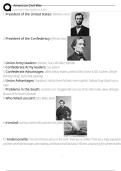American Civil War Exam Questions and Answers 100&percnt; Pass &vert;Verified and Updated 