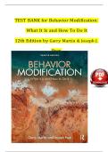 TEST BANK for Behavior Modification: What It Is and How To Do It 12th Edition by Garry Martin & Joseph J. Pear. All Chapters 1 - 29