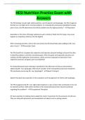 HESI Nutrition Practice Exam with Answers