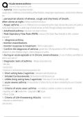  Acute severe asthma Exam Questions and Answers 100&percnt; Pass &vert;Verified and Updated 