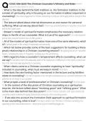 COUC 506 QUIZ The Christian Counselor's Ministry and Roles Exam Questions and Answers 100&percnt; Pass &vert;Verified and Updated 