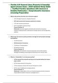 &bull;&Tab;Florida 2-20 General Lines &lpar;Property & Casualty&rpar; Agent License Exam &vert; 2026 Updated Study Guide &vert;  Verified Practice Questions with Answers & Detailed Rationales &vert; Comprehensive Insurance Licensing Preparation