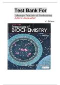 Test Bank for Lehninger Principles of Biochemistry 7th Edition &period; by David L&period; Nelson and Michael M&period; Cox &period;