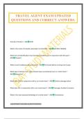 TRAVEL AGENT EXAM UPDATED QUESTIONS AND CORRECT ANSWERS&period;