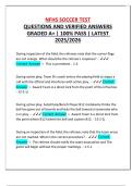 NFHS SOCCER TEST QUESTIONS AND VERIFIED ANSWERS GRADED A&plus; &vert; 100&percnt; PASS &vert; LATEST 2025&sol;2026