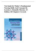 Test Bank - Timby's Fundamental Nursing Skills and Concepts 13th Edition &lpar; Loretta A Donnelly-Moreno&comma; 2025&rpar; All Chapters 1-38&vert; Newest Edition
