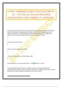 C795 CYBERSECURITY MANAGEMENT II &ndash; TACTICAL EXAM UPDATED QUESTIONS AND CORRECT ANSWERS&period;