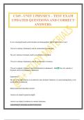 C165 - UNIT 2 PHYSICS &ndash; TEST EXAM UPDATED QUESTIONS AND CORRECT ANSWERS&period;