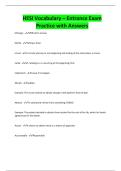 HESI Vocabulary &ndash; Entrance Exam Practice with Answers