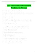HESI Vocabulary &ndash; Entrance Exam Practice with Answers