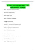 HESI Vocabulary &ndash; Entrance Exam Practice with Answers