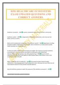 D391 HEALTHCARE ECOSYSTEMS EXAM UPDATED QUESTIONS AND CORRECT ANSWERS&period;
