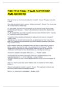 BSC 2010 FINAL EXAM QUESTIONS AND ANSWERS 