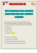 MGT103 EXAM ACTUAL 2025&sol;2026 QUESTIONS AND 100&percnt; CORRECT ANSWERS