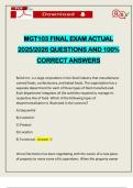 MGT103 FINAL EXAM ACTUAL 2025&sol;2026 QUESTIONS AND 100&percnt; CORRECT ANSWERS