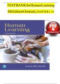 test bank for human learning 7th edition by jeanne ormrod