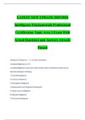 LATEST NEW UPDATE 2025&sol;2026 Intelligence Fundamentals Professional Certification Topic Area 2 Exam With Actual Questions and Answers Already Passed