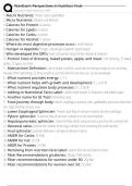 Wardlaw's Perspectives in Nutrition Final Exam Questions and Answers 100&percnt; Pass &vert;Verified and Updated 