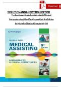 Solution Manual for Medical Assisting Administrative & Clinical Competencies &lpar;MindTap Course List&rpar; 9th Edition by Michelle Blesi&comma; Verified Chapters 1 - 58
