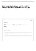 BIOL 3000 FINAL EXAM- BOYER 2025&sol;26 QUESTIONS WITH COMPLETE SOLUTIONS&period;
